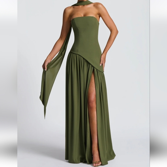 Babyboo Maliyah Maxi Dress - Khaki - Picture 1 of 10